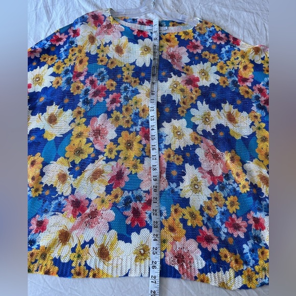 Luisa Ricci Made in Italy Oversized Floral Mesh Top XL-3X - Picture 9 of 11